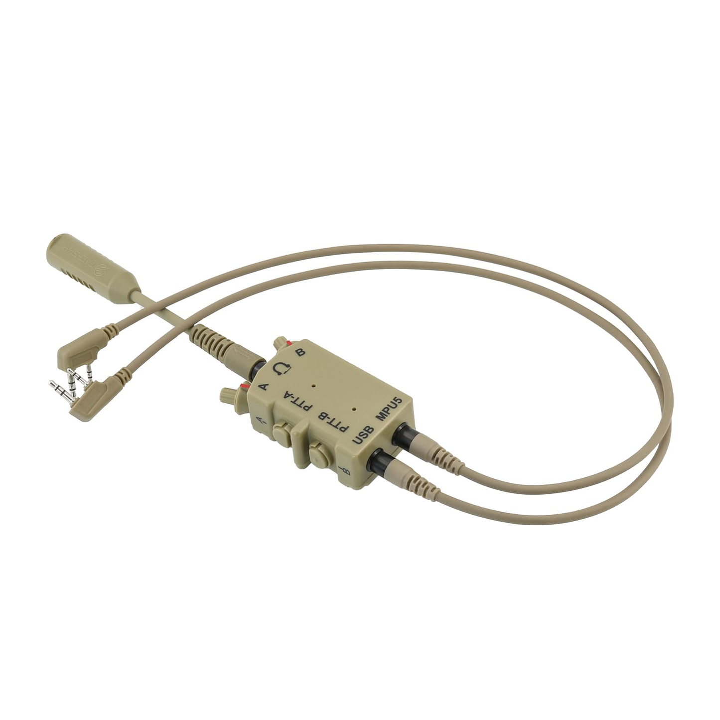 TAC-SKY Tactical Headset MPU5 Dual PTT Adapter Compatible with Kenwood Walkie-Talkie