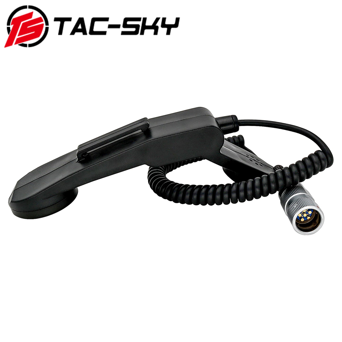 TS TAC-SKY H-250 Adapter Handheld Microphone Spring Coil Design PTT Compatible with PRC 153/163 Radio