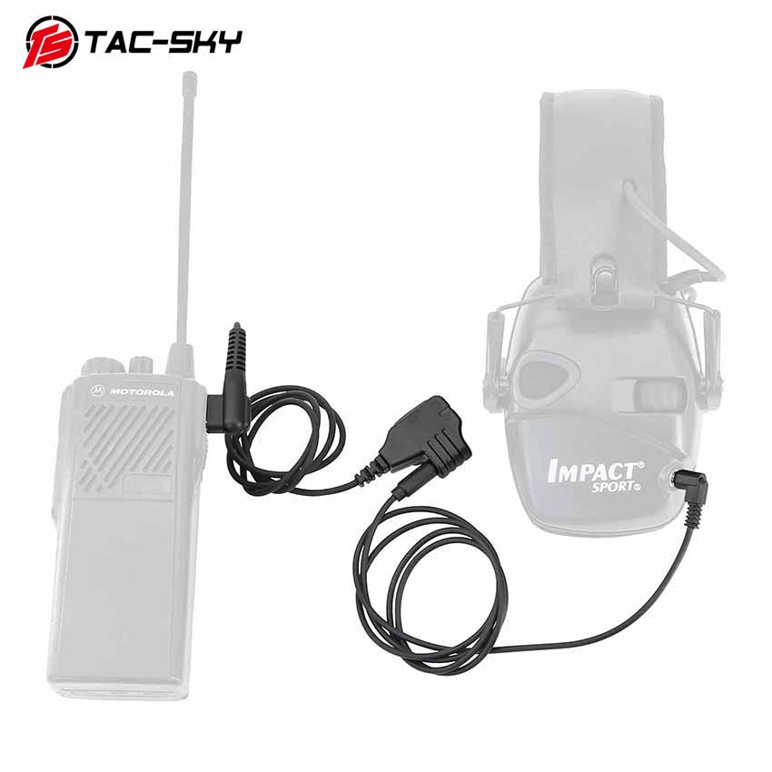 TS TAC-SKY Tactical PTT Microphone 2 Pin Plug or 3.5mm Compatible with Motorola GP2000