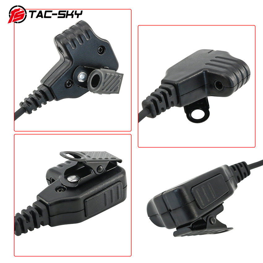 TS TAC-SKY Tactical PTT Microphone 2 Pin Plug or 3.5mm Compatible with Motorola GP2000