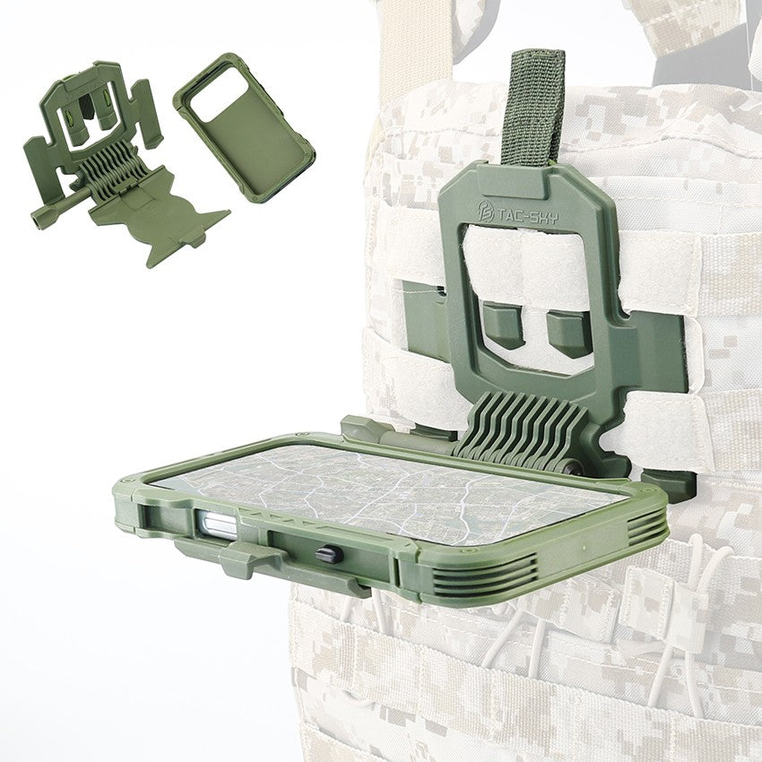 TAC-SKY Tactical Chest-Mounted Phone Mount Quick-Release Rotatable MOLLE Vest Phone Mount (for iPhone 17 Pro Max)