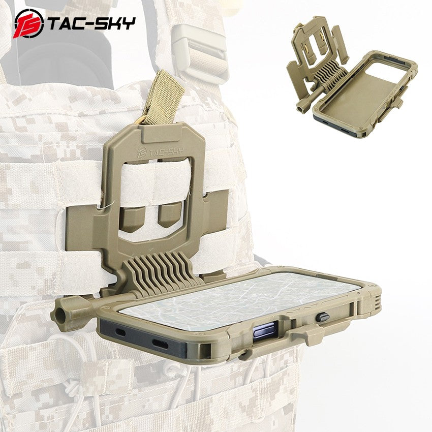 TAC-SKY Tactical Chest-Mounted Phone Mount Phone Mount MOLLE Vest-Style Foldable Navigation Phone Case