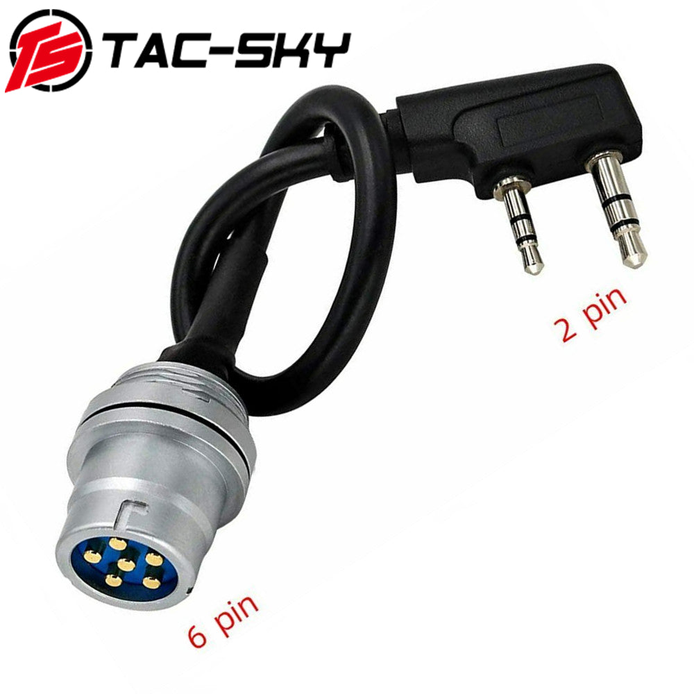 TS TAC-SKY DIY Connector U-283 6Pin to 2PIN K Plug Adapter PRC 152/148 Dummy Case