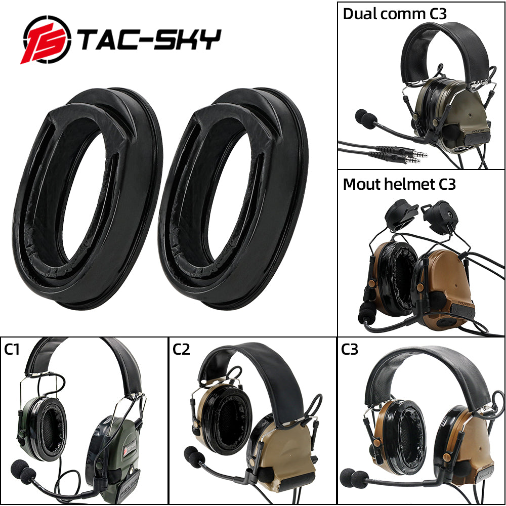 TS TAC-SKY Tactical Headset Accessories Silicone Ear Pads Compatible with C2/C3 Headphones