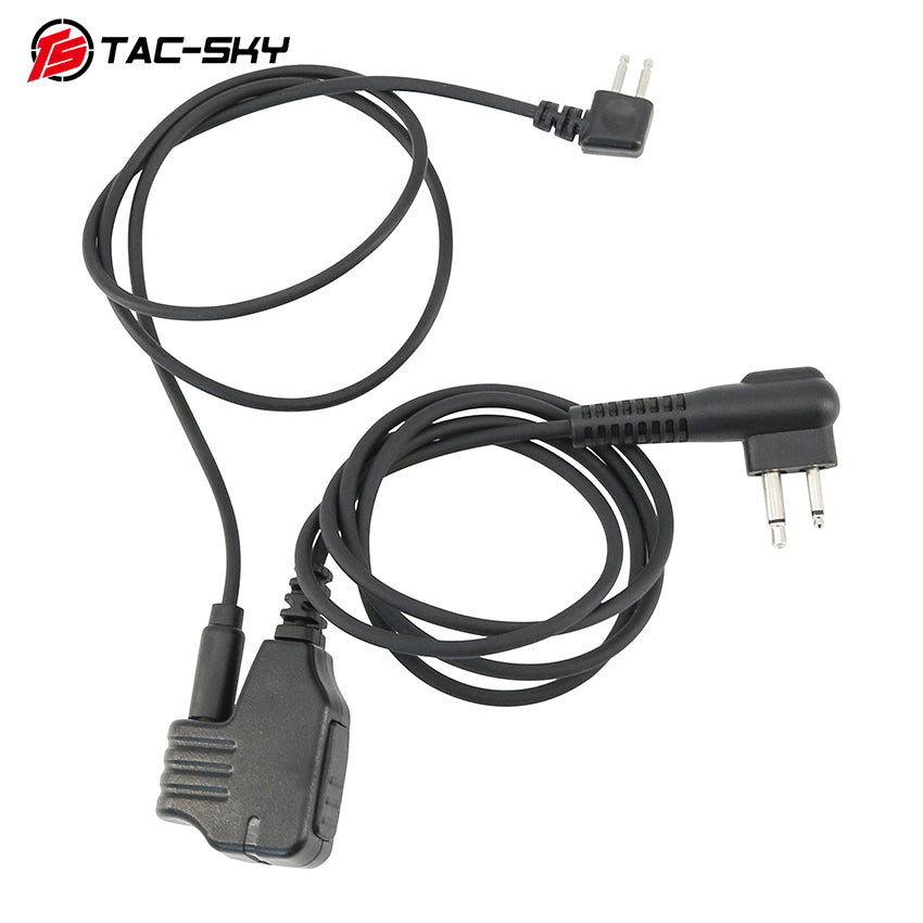 TS TAC-SKY Tactical PTT Microphone 2 Pin Plug or 3.5mm Compatible with Motorola GP2000
