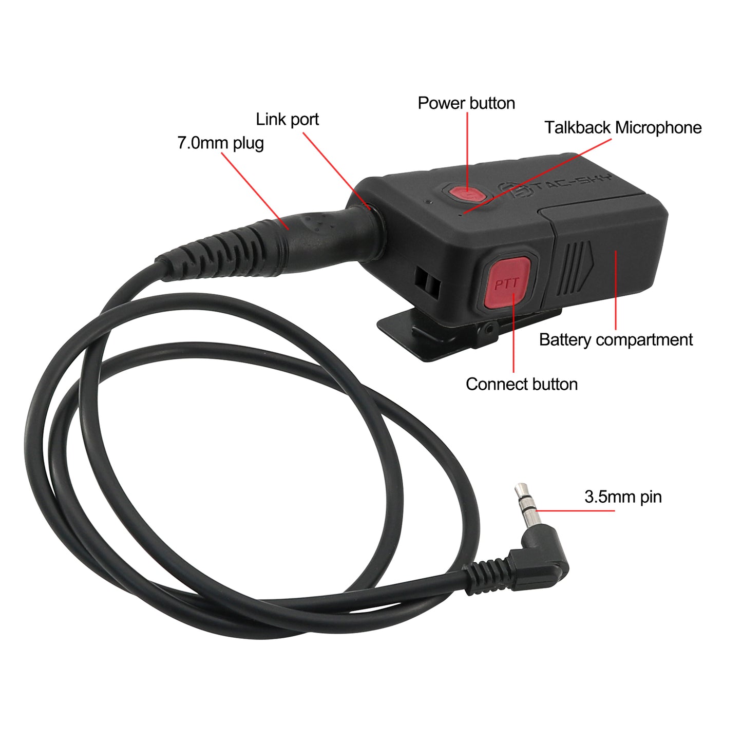 TAC-SKY Tactical Headset Bluetooth 3.5mm plug PTT Adapter & U-174 NATO/Military to Civilian Wiring Adapter For Sordin/Howard/TAC300