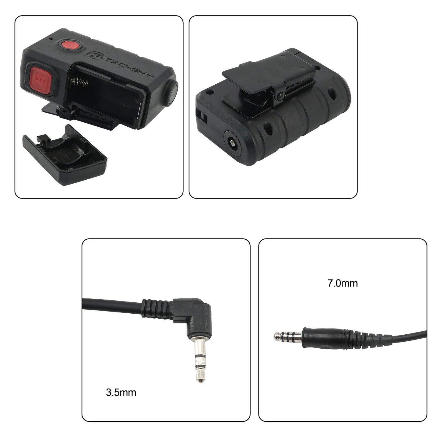 TAC-SKY Tactical Headset Bluetooth 3.5mm plug PTT Adapter & U-174 NATO/Military to Civilian Wiring Adapter For Sordin/Howard/TAC300