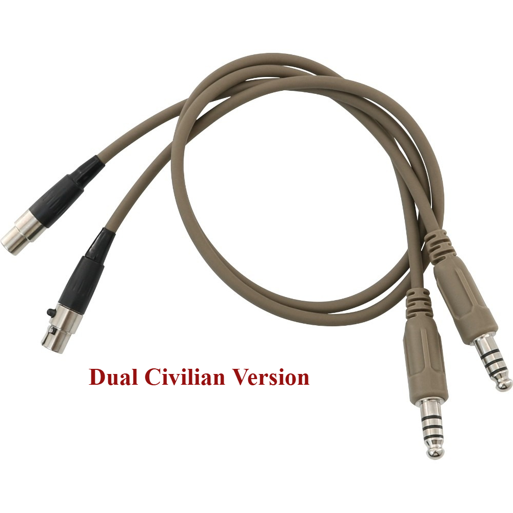 TAC-SKY AMP Dual Headset Adapter Cable—for TACSKY AMP Headphones Not Compatible with FCS AMP Headphones.