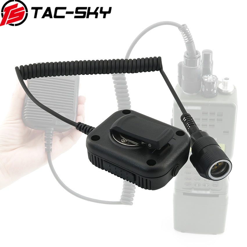 TS TAC-SKY 6 Pin PTT Adapter Handheld Microphone Shoulder Speaker Compatible with PRC152/163 Two Way Radio