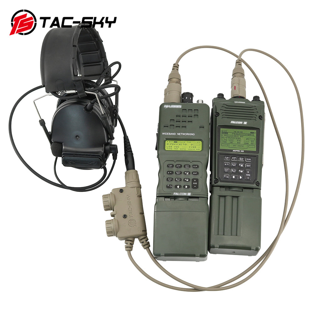 TS TAC-SKY V2 PTT 6pin Dual Comm Compatible with COMTA II/III Tactical Headset for AN/PRC 152/148 Radio