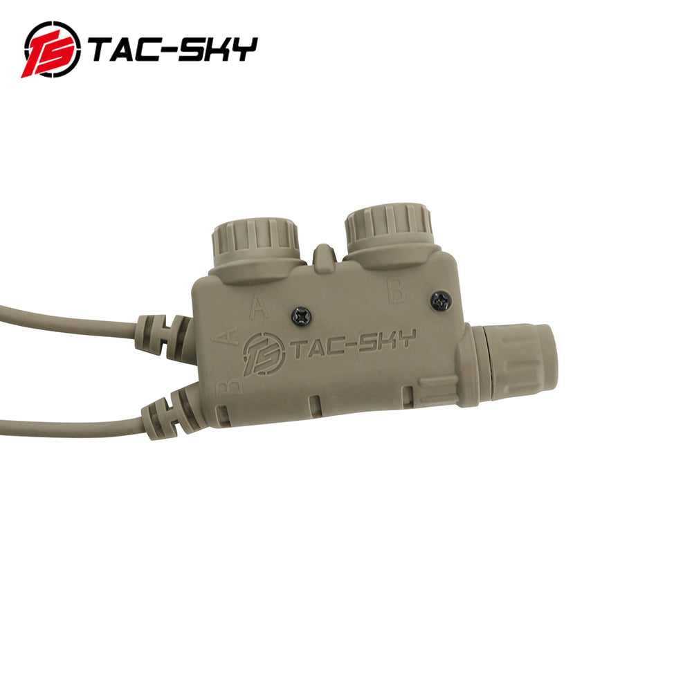 TS TAC-SKY V2 PTT 6pin Dual Comm Compatible with COMTA II/III Tactical Headset for AN/PRC 152/148 Radio