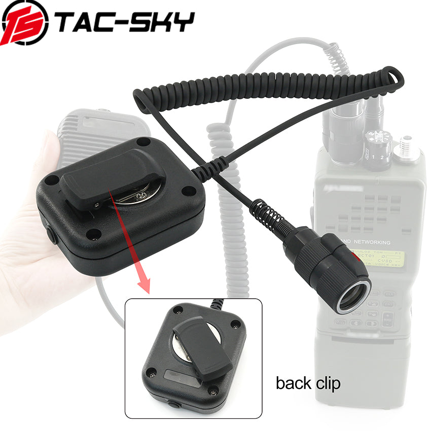 TS TAC-SKY 6 Pin PTT Adapter Handheld Microphone Shoulder Speaker Compatible with PRC152/163 Two Way Radio