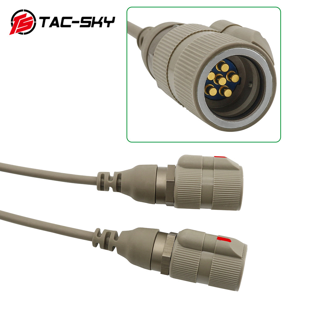 TS TAC-SKY V2 PTT 6pin Dual Comm Compatible with COMTA II/III Tactical Headset for AN/PRC 152/148 Radio