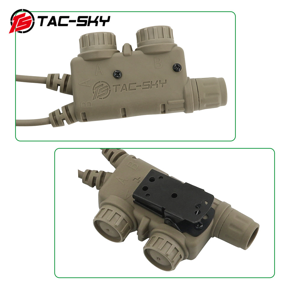 TS TAC-SKY V2 PTT 6pin Dual Comm Compatible with COMTA II/III Tactical Headset for AN/PRC 152/148 Radio