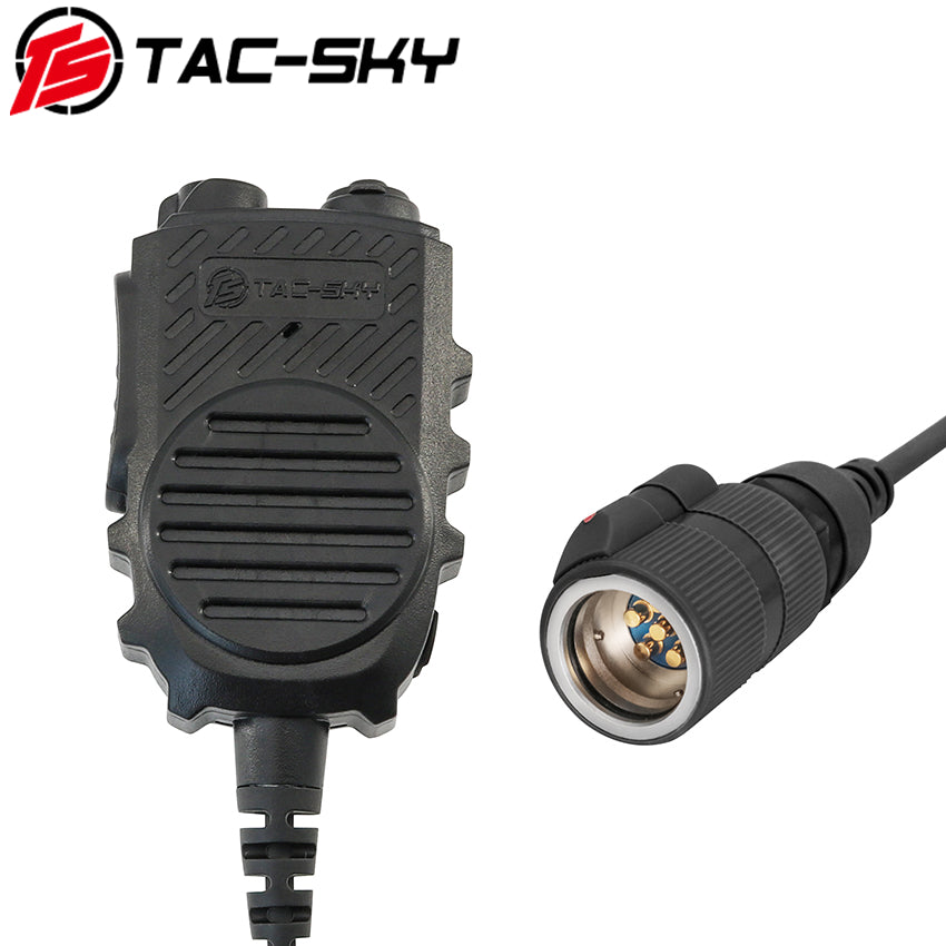 TS TAC-SKY Mini Single Side Wired Earbud 3.5mm + 6-Pin Handheld Microphone PTT