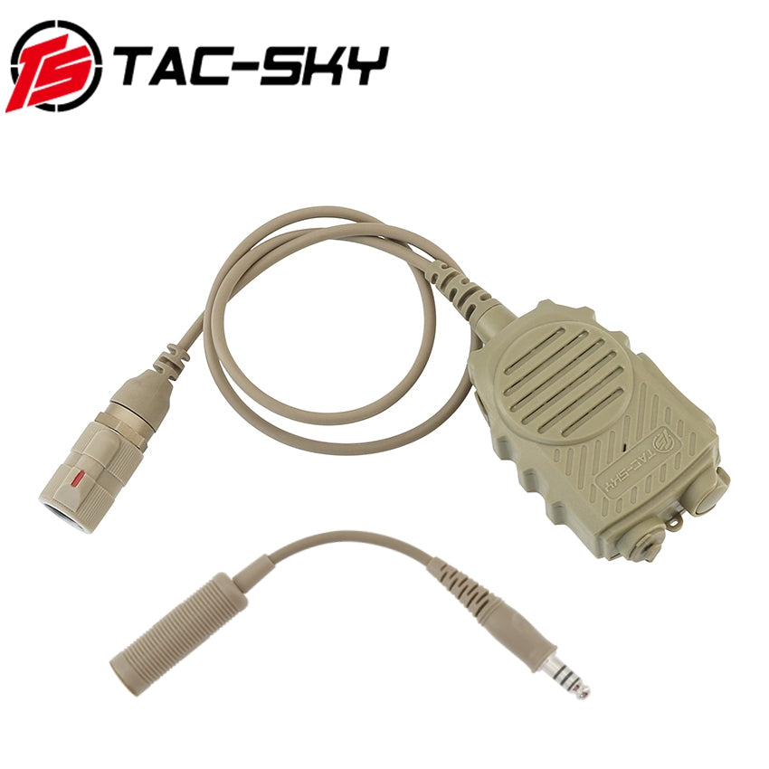 TS TAC-SKY Tactical handheld microphone PTT 6 Pin Plug Military Version + U174 Converter