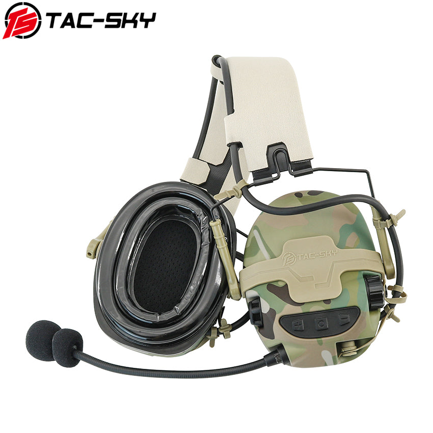 TS TAC-SKY T700 Active Noise Cancellation Tactical Headset with ARC Rail helmet Bracket + V2 PTT + U174