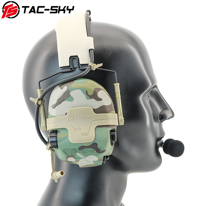 TS TAC-SKY T700 Active Noise Cancellation Tactical Headset with ARC Rail helmet Bracket + V2 PTT + U174