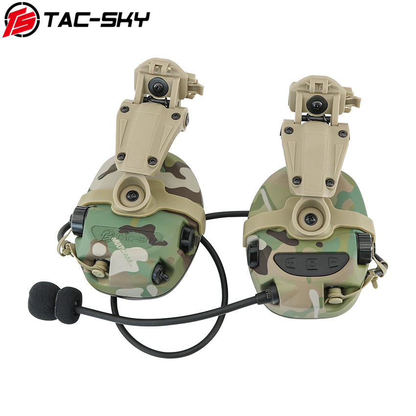 TS TAC-SKY T700 Active Noise Cancellation Tactical Headset with ARC Rail helmet Bracket + V2 PTT + U174