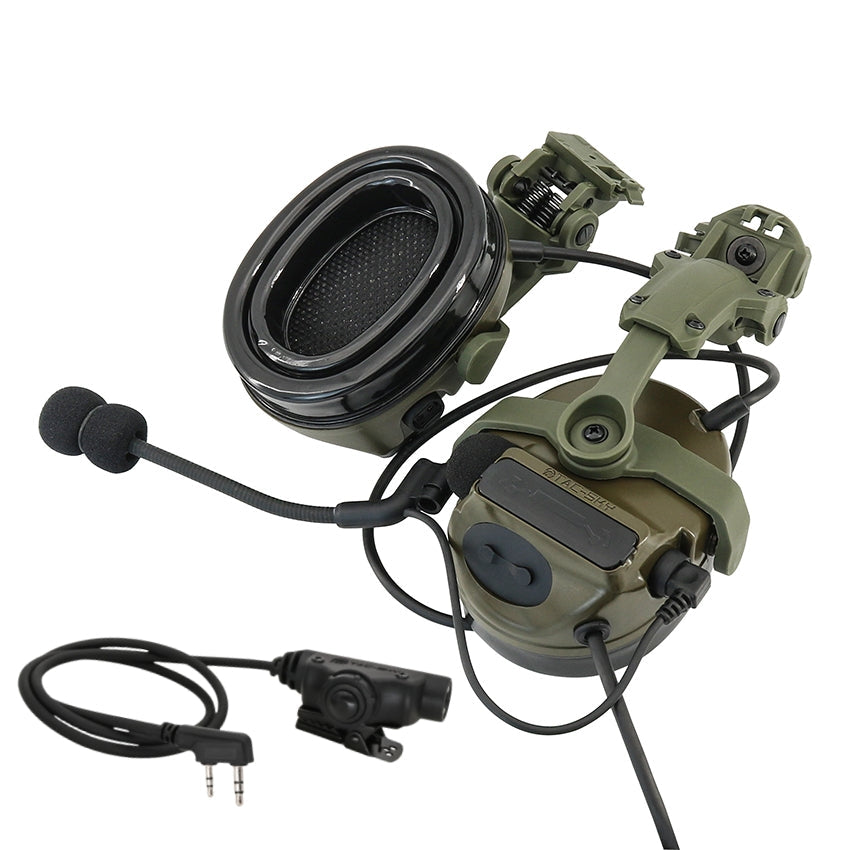 TS TAC-SKY 2.0 Wendy 3.0 Rail Helmet Mounting C3 Tactical Headset Hearing Protection + V2 PTT