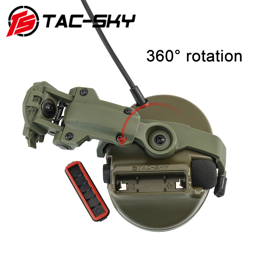 TS TAC-SKY 2.0 Wendy 3.0 Rail Helmet Mounting C3 Tactical Headset Hearing Protection + V2 PTT