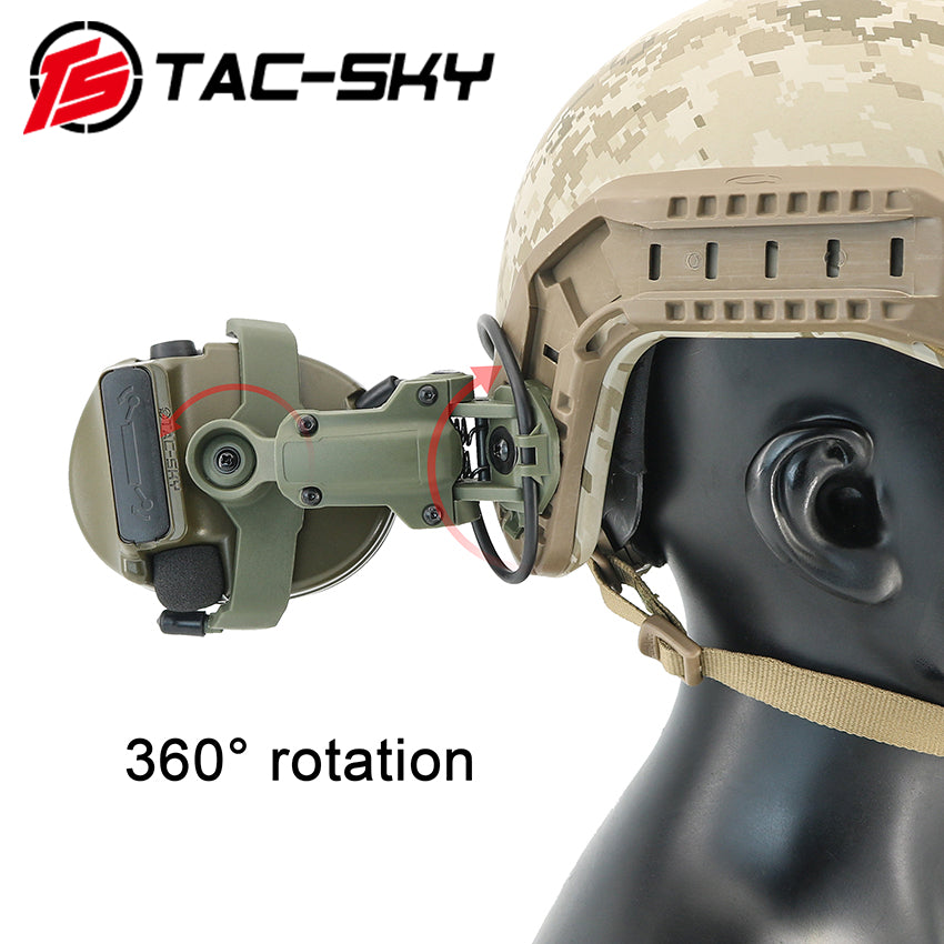 TS TAC-SKY 2.0 Wendy 3.0 Rail Helmet Mounting C3 Tactical Headset Hearing Protection + V2 PTT