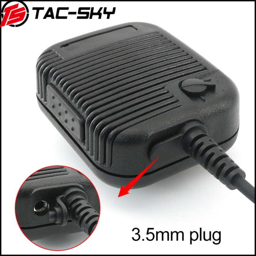 TS TAC-SKY 6 Pin PTT Adapter Handheld Microphone Shoulder Speaker Compatible with PRC152/163 Two Way Radio