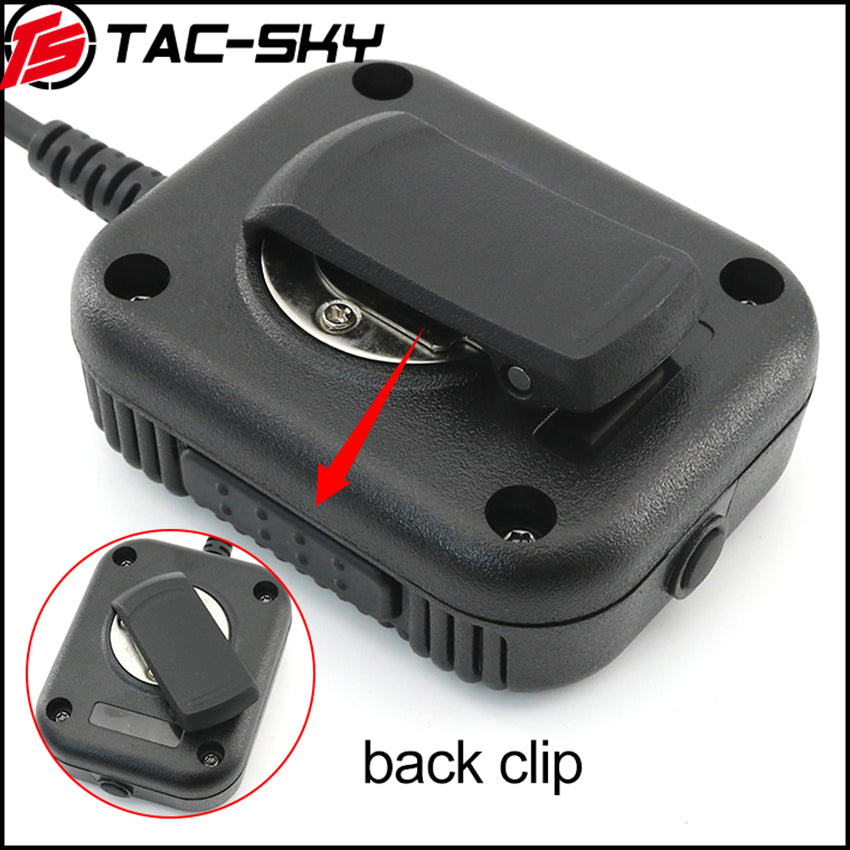 TS TAC-SKY 6 Pin PTT Adapter Handheld Microphone Shoulder Speaker Compatible with PRC152/163 Two Way Radio
