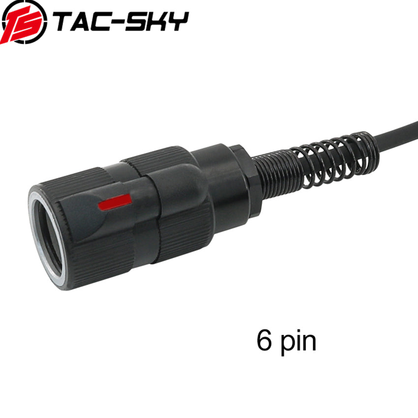 TS TAC-SKY 6 Pin PTT Adapter Handheld Microphone Shoulder Speaker Compatible with PRC152/163 Two Way Radio