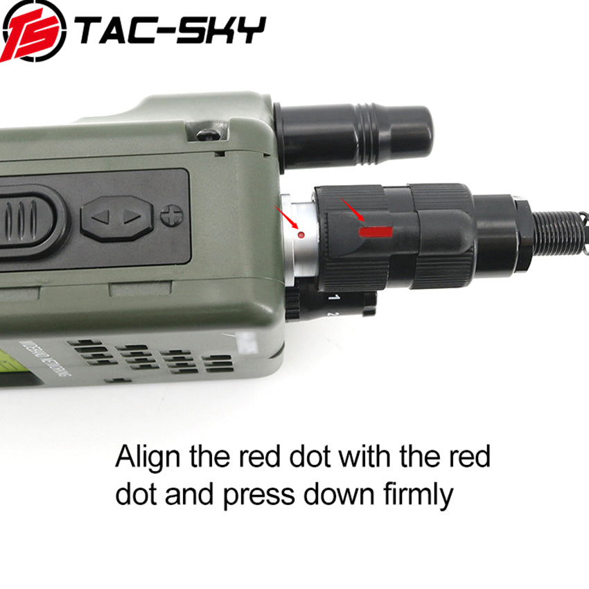 TS TAC-SKY 6 Pin PTT Adapter Handheld Microphone Shoulder Speaker Compatible with PRC152/163 Two Way Radio
