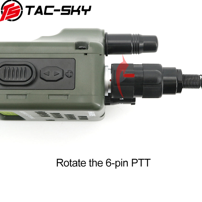 TS TAC-SKY 6 Pin PTT Adapter Handheld Microphone Shoulder Speaker Compatible with PRC152/163 Two Way Radio