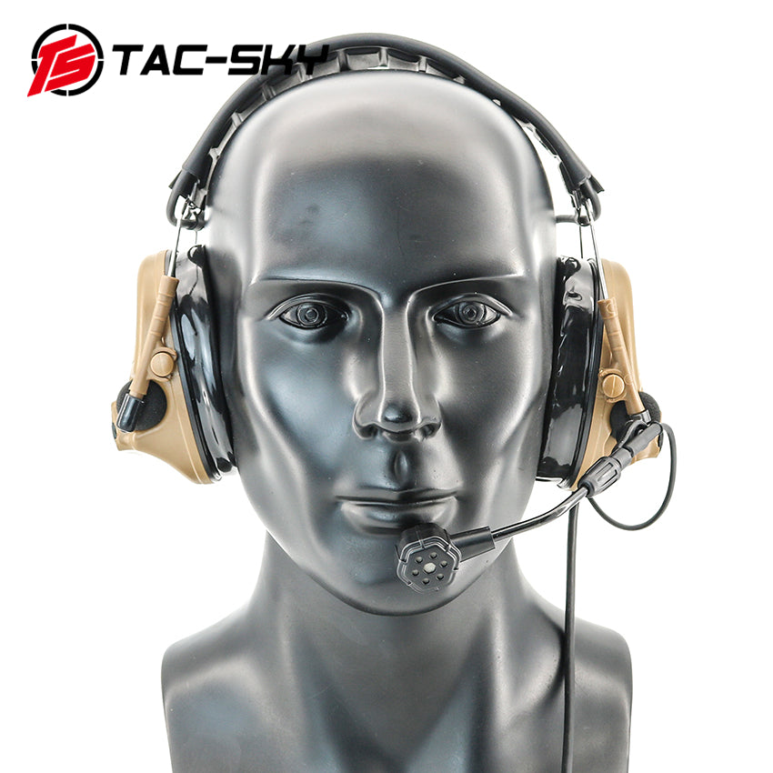 TS TAC-SKY Tactical Headset Electronic C5 Pro Hearing Protection Active Noise Cancellation for Airsoft + V2 PTT