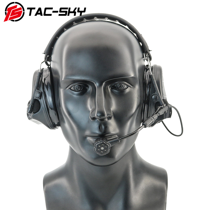 TS TAC-SKY Hearing Protection Sound Pickup Earmuff C5 PRO 2.0 Tactical Headset+ PTT + Detachable 7.0mm Cable