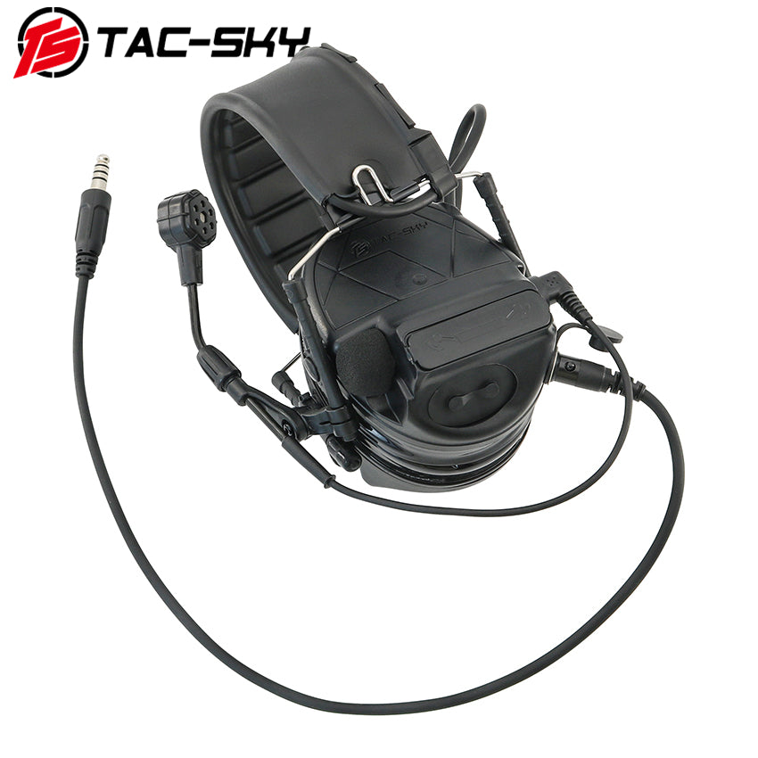 TS TAC-SKY Hearing Protection Sound Pickup Earmuff C5 PRO 2.0 Tactical Headset+ PTT + Detachable 7.0mm Cable