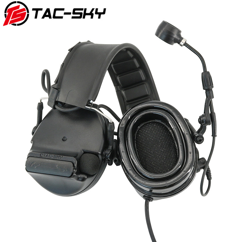 TS TAC-SKY Active Noise Cancellation Silicone Earmuffs Tactical Headset C5 XPI + V2 PTT