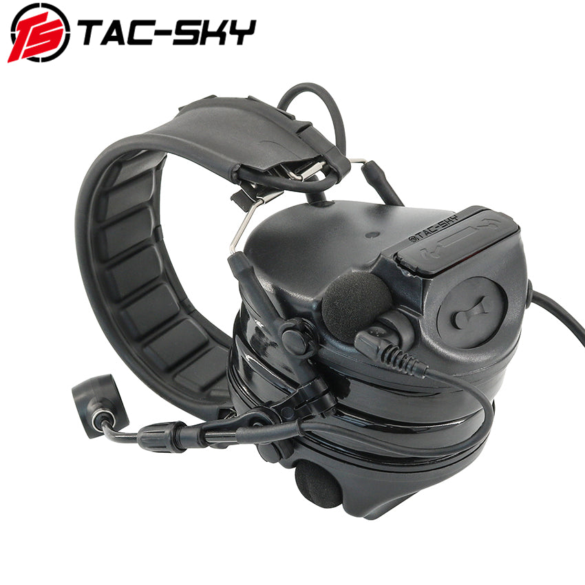 TS TAC-SKY Active Noise Cancellation Silicone Earmuffs Tactical Headset C5 XPI + V2 PTT