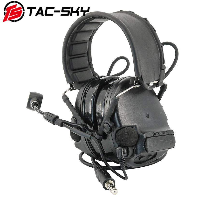 TS TAC-SKY Active Noise Cancellation Silicone Earmuffs Tactical Headset C5 XPI + V2 PTT
