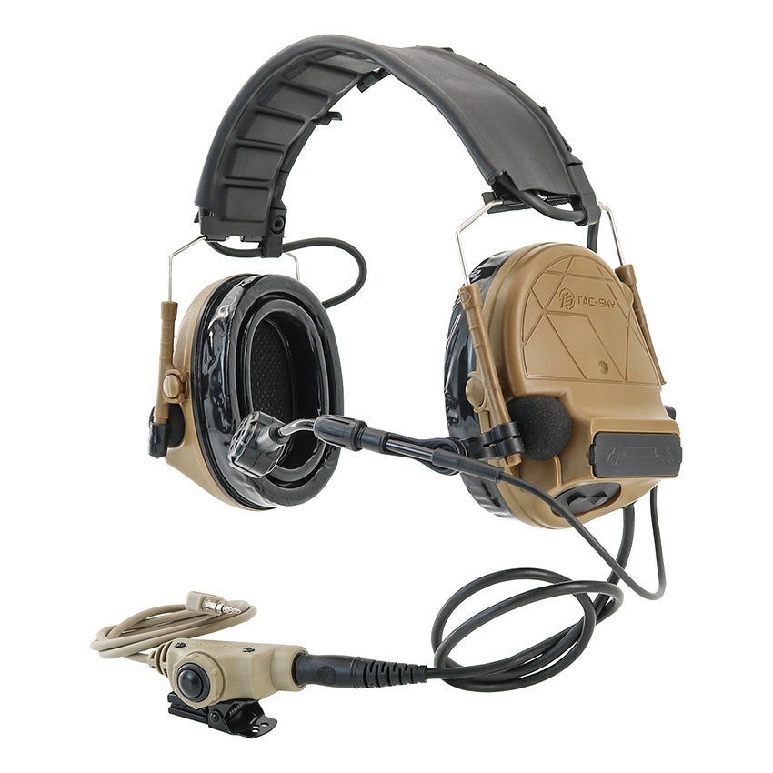 TS TAC-SKY Tactical Headset Electronic C5 Pro Hearing Protection Active Noise Cancellation for Airsoft + V2 PTT
