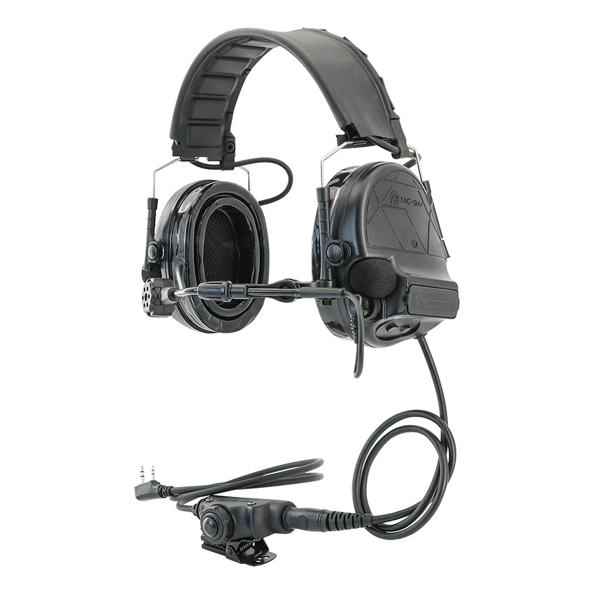 TAC-SKY C5 Tactical Headset Hearing Protection Active Noise Cancelling Silicone Earmuff + V2 PTT