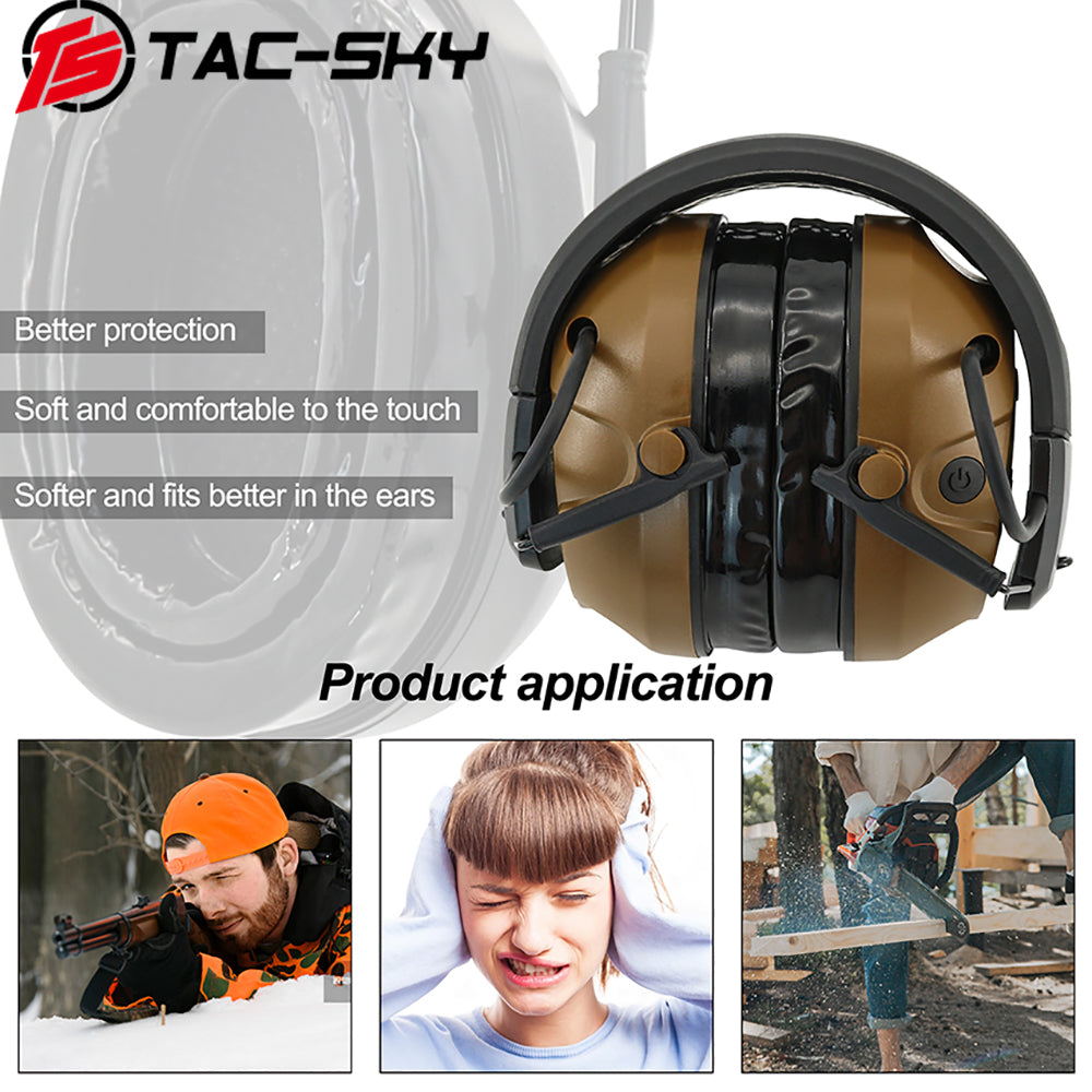 TS TAC-SKY Hearing Protection Safety Noise Cancelling Headphones Silicone Earmuffs
