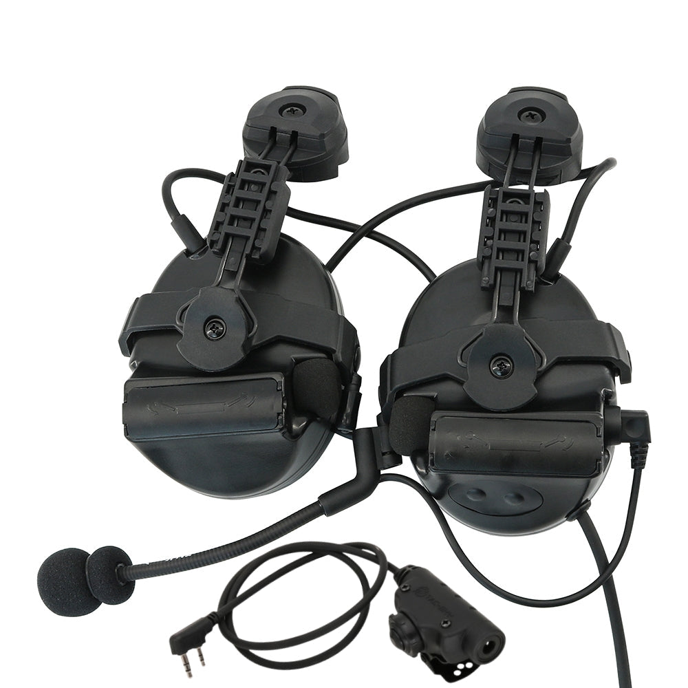 TS TAC-SKY ARC Rail Helmet Mount Hearing Protection Tactical Headset C2 + V2 PTT