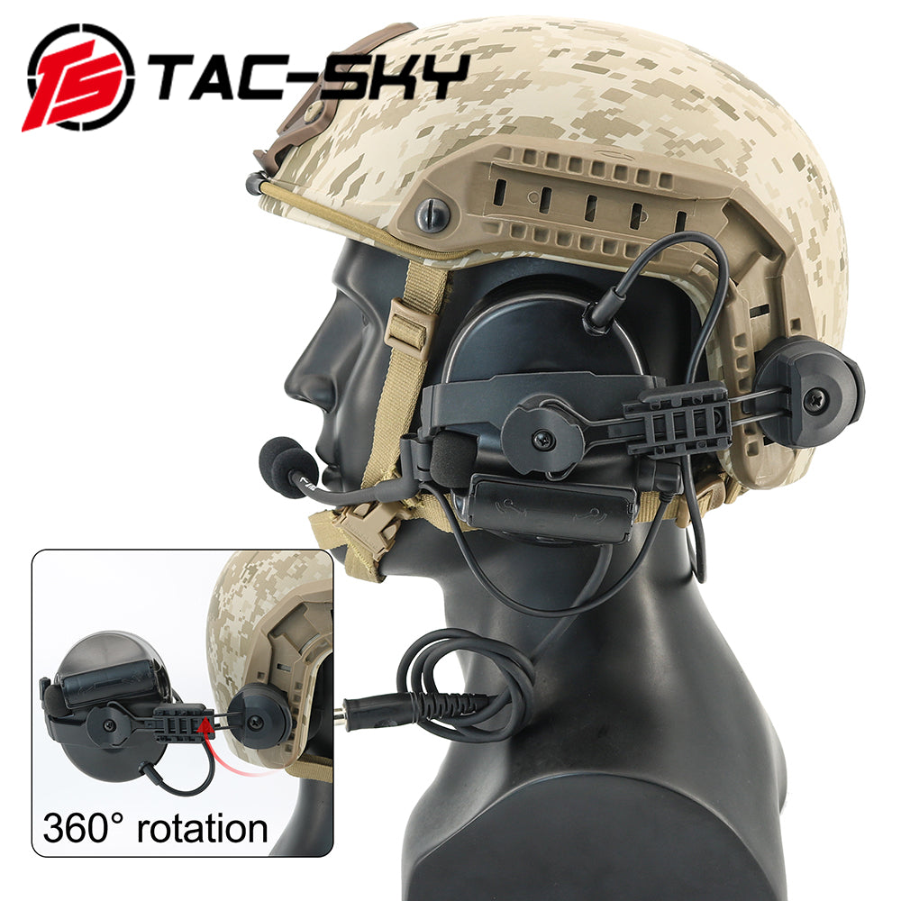 TAC-SKY Helmet Bracket Adapter for ARC Rail Helmet Compatible with Comta II/III Tactical Headset