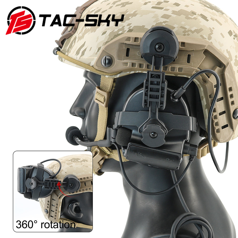 TAC-SKY Helmet Bracket Adapter for ARC Rail Helmet Compatible with Comta II/III Tactical Headset