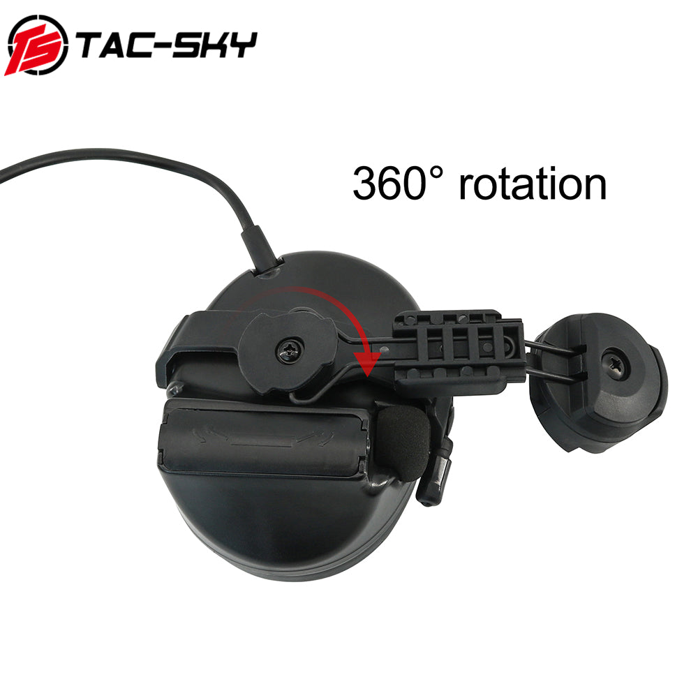 TS TAC-SKY ARC Rail Helmet Mount Hearing Protection Tactical Headset C2 + V2 PTT