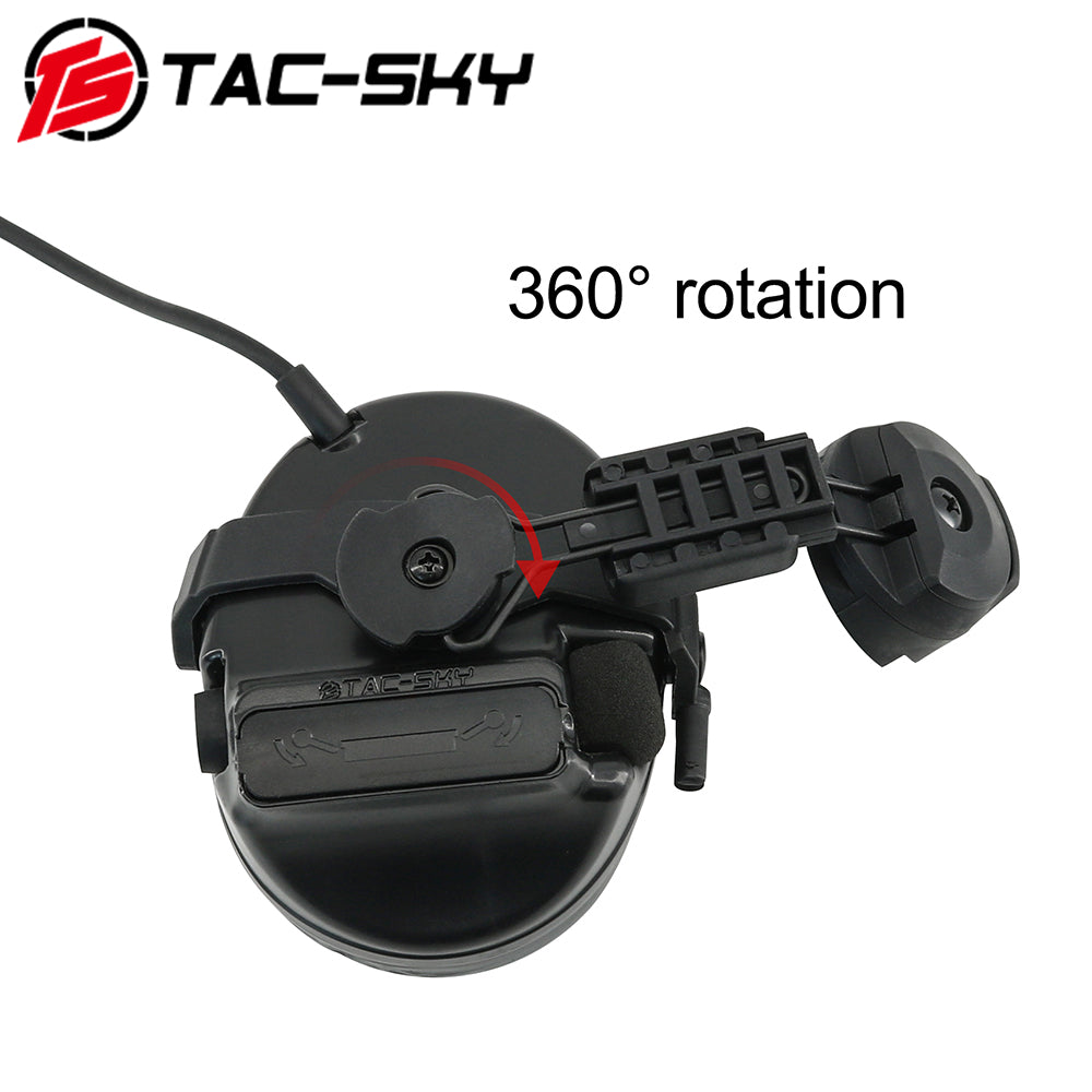 TS TAC-SKY ARC Rail Helmet Bracket Tactical Headset C3 Hearing Protection + V2 PTT