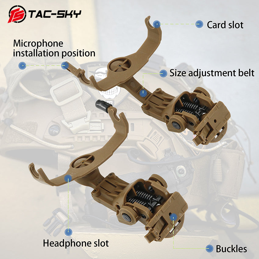 TS TAC-SKY ARC Rail Helmets Bracket Compatible with Comta II/III Tactical Headset