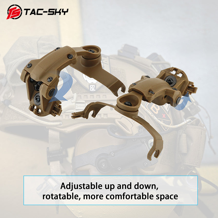 TS TAC-SKY ARC Rail Helmets Bracket Compatible with Comta II/III Tactical Headset