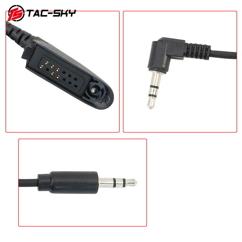 TS TAC-SKY Tactical Microphone PTT 3.5mm/2 Pin Plug Compatible with Motorola GP328 walkie-talkies