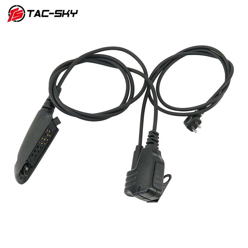 TS TAC-SKY Tactical Microphone PTT 3.5mm/2 Pin Plug Compatible with Motorola GP328 walkie-talkies
