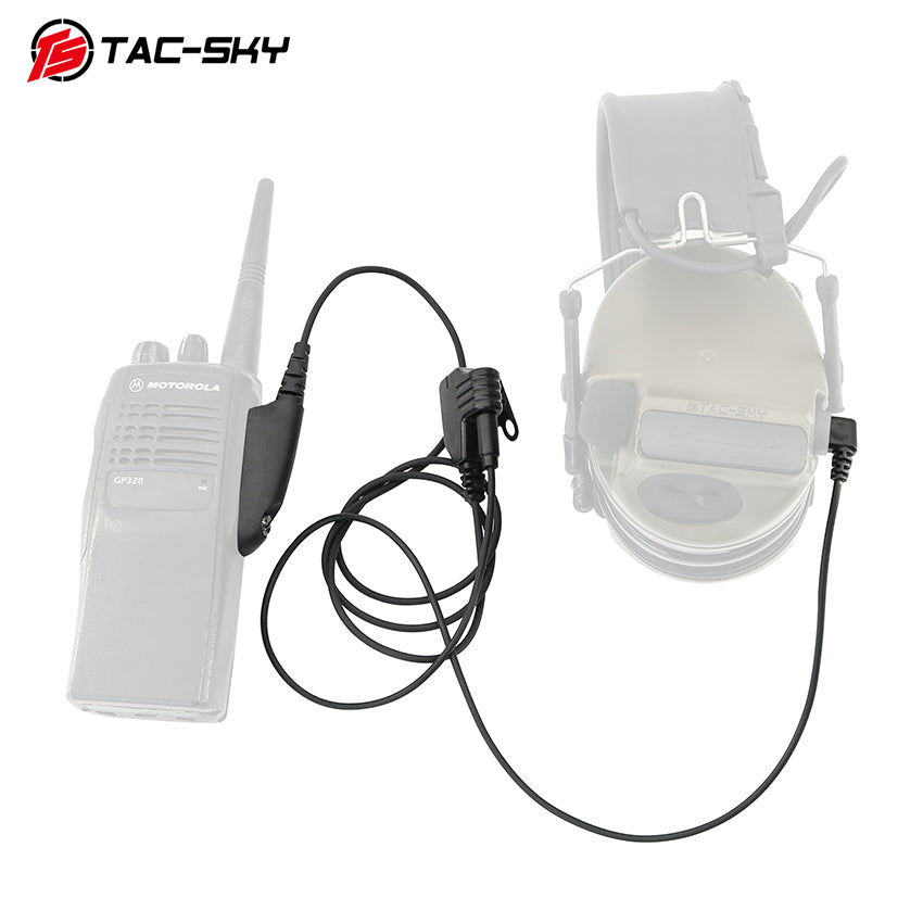 TS TAC-SKY Tactical Microphone PTT 3.5mm/2 Pin Plug Compatible with Motorola GP328 walkie-talkies
